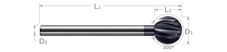 Undercutting End Mills-300° Reduced Shank