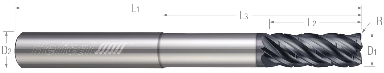 5 Flute-Corner Radius-Chipbreaker Rougher-Variable Pitch-Reduced Neck (Aplus)