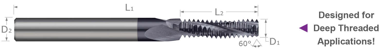 螺纹铣削刀具 - 多种形式 - 长长笛 - 联合螺纹