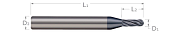 End Mills for Hardened Steels-Ball-For Steels 45-68 Rc