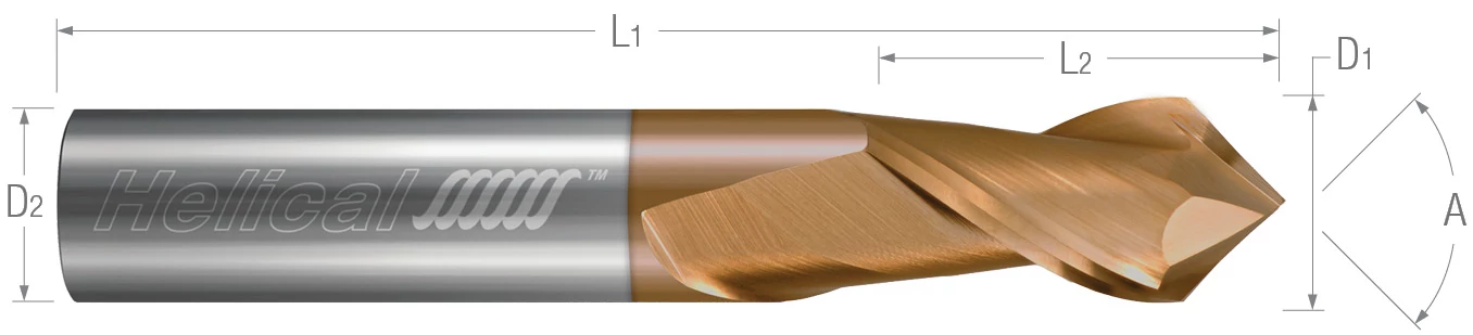 Combination Chamfer / End Mills-2 Flute-High Performance