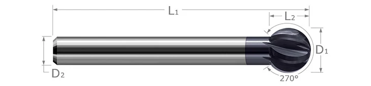 Undercutting End Mills-270° Reduced Shank