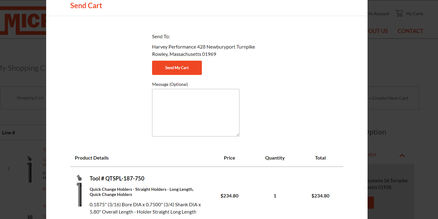 Send Micro 100 Shopping Cart