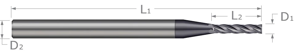 Miniature End Mills-Square-Long Flute-Metric