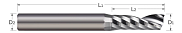 End Mills for Aluminum Alloys-Square-Single Flute-Upcut Router