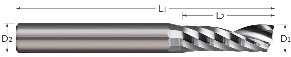 End Mills for Aluminum Alloys-Square-Single Flute-Upcut Router