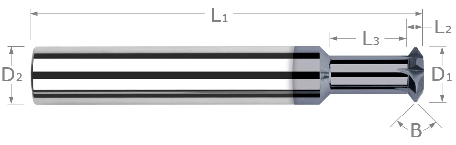 Double Angle Shank Cutters-Tip Flat