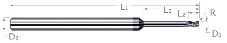 Variable Helix End Mills for Medium Alloy Steels - Corner Radius - Long Reach, Stub Flute