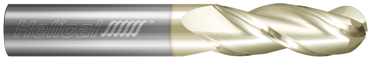 0.1250" (1/8) Cutter DIA x 0.1250" (1/8) Shank DIA x 0.2500" (1/4) Length of Cut x 1.5000" (1-1/2) Overall Length Carbide Ball End Mill for Aluminum, 3 Flutes, ZPLUS Coated - (H35AL-S-30125-BN)