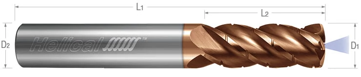 High Feed Mills-Combination Feed & HEM-4 Flute -Chipbreaker-Variable Pitch-Coolant Through