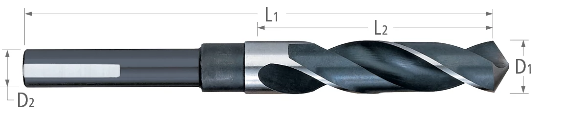 Drills-High Speed Steel-Silver & Deming-118° Point-3 Flats