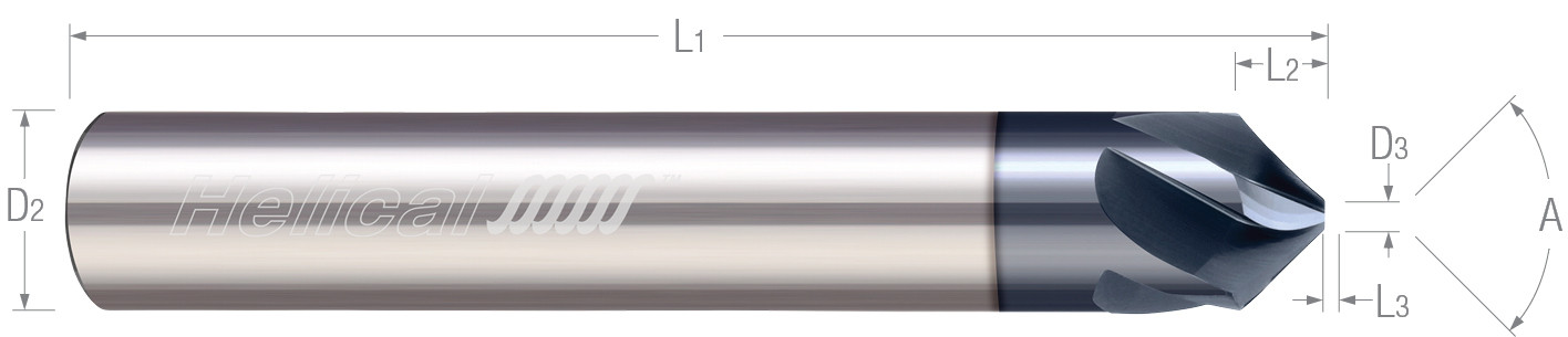 Specialty Profiles - Chamfer Mills - Helical Flute - 3 & 5 Flute - High Performance - Tipped Off