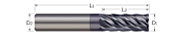 End Mills for Steels & High Temperature Alloys-Square-4 & 6 Flute 