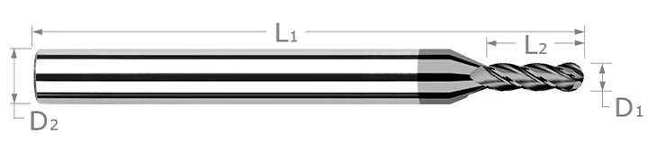 Diamond End Mills for Non-Ferrous Materials-CVD Diamond-Ball