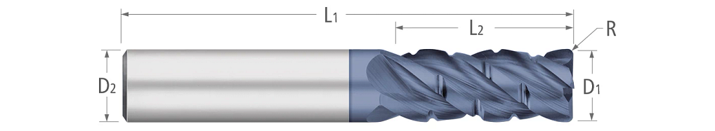 Carbide-Roughers-4 Flute-Corner Radius-40° Helix-Rougher/Finisher