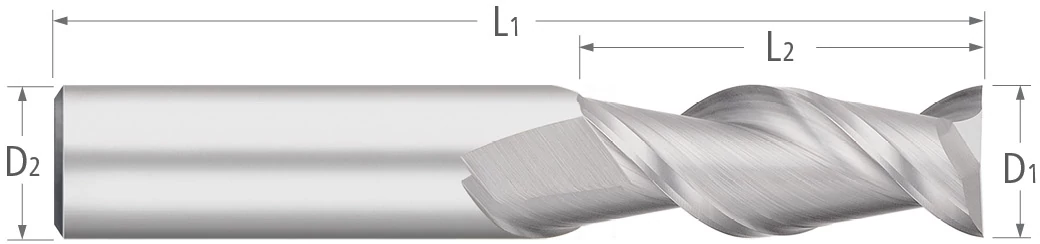 Cobalt-Aluminum-2 Flute-Square-40° Helix