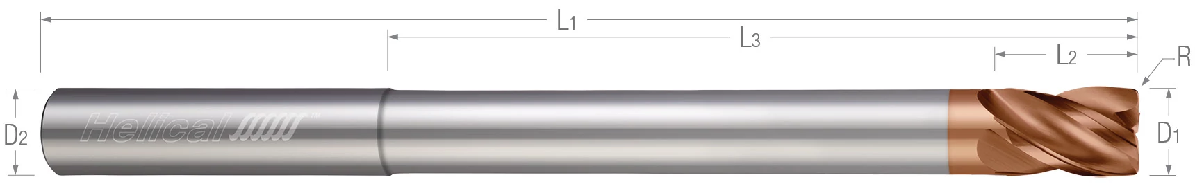 4 Flute-Corner Radius-Variable Pitch-Reduced Neck (Tplus)