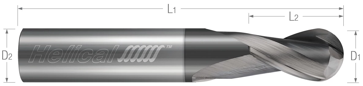 2 Flute-Ball-30° Helix