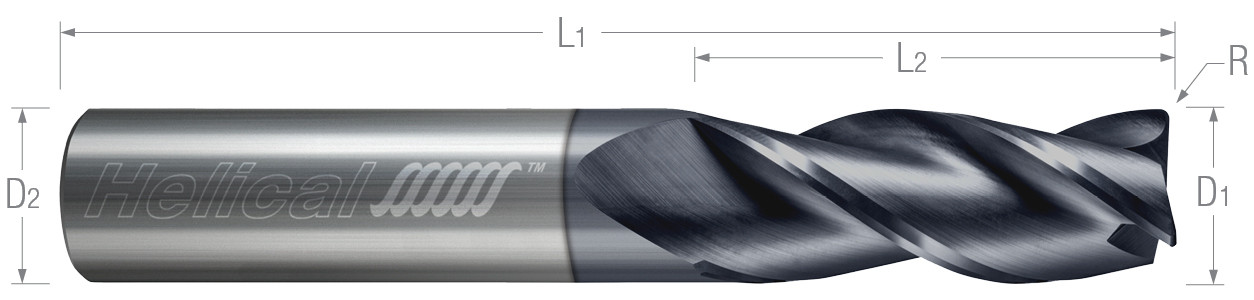 3 Flute, Corner Radius (Aplus)