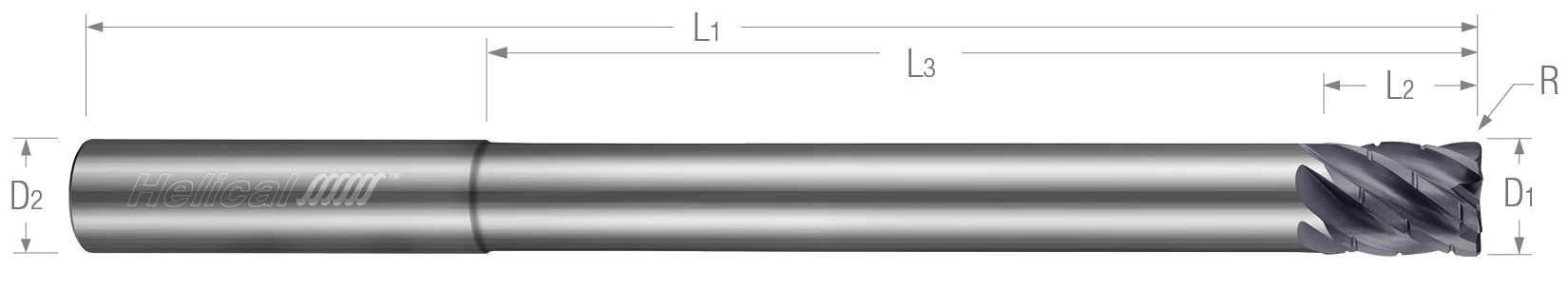 Steels-6 Flute-Corner Radius-Variable Pitch-Chipbreaker-Reduced Neck