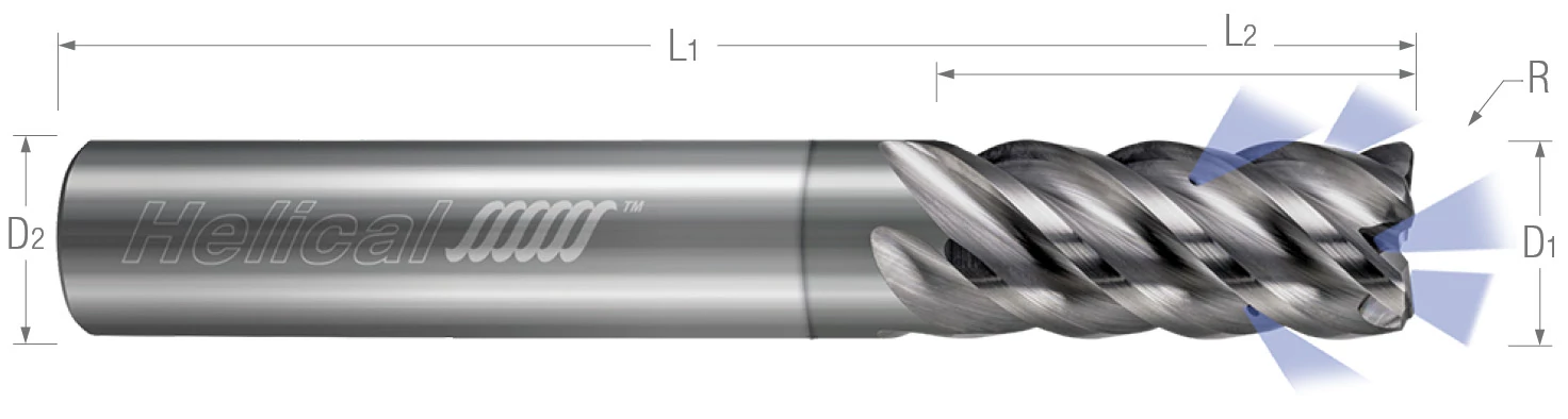 5 Flute-Corner Radius-Coolant Through-Variable Pitch-For HEM