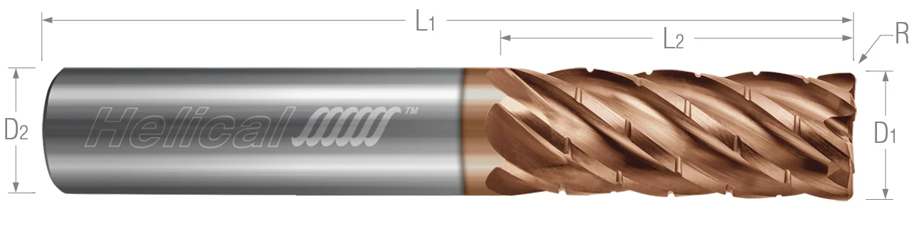 6 Flute-Corner Radius-Chipbreaker Rougher-Variable Pitch (Tplus)