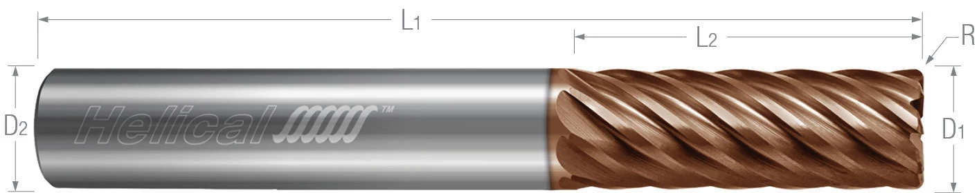  8 Flute-Corner Radius-Variable Pitch-For High Efficiency Milling