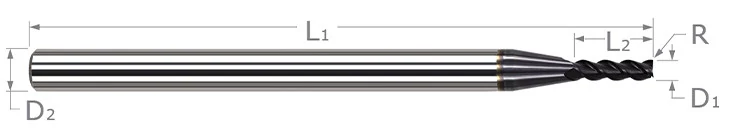 Variable Helix End Mills for High Temp Alloys-Corner Radius