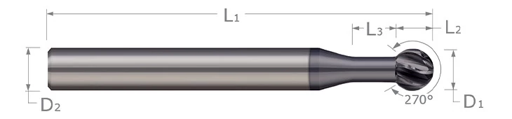 Undercutting End Mills-270°-For Hardened Steels