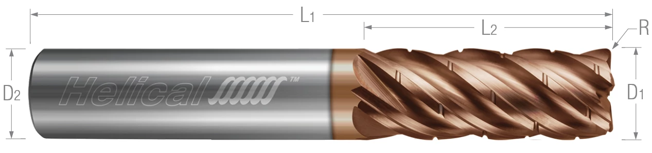 5 Flute-Corner Radius-Chipbreaker Rougher-Variable Pitch (Tplus)