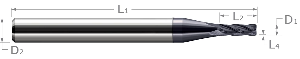 Miniature End Mills-Corner Chamfer-Stub & Standard