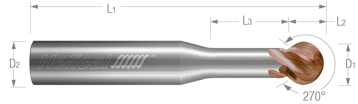 Undercutting End Mills-270°-4 Flute-High Performance