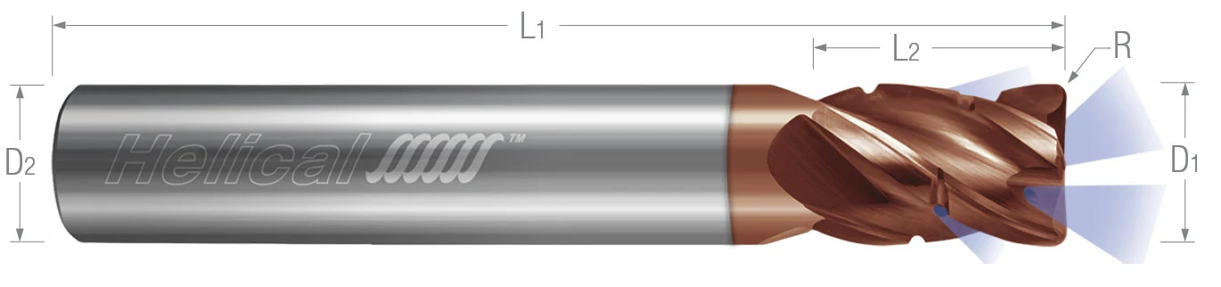 4 Flute-Corner Radius-Coolant Through-Chipbreaker Rougher-Variable Pitch