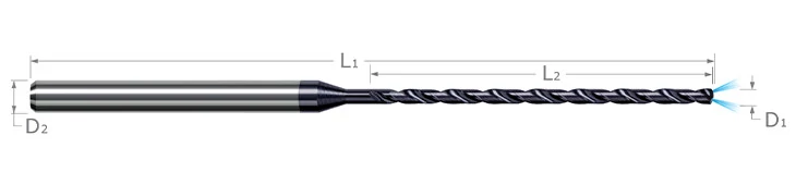 Miniature High Performance Drills-Deep Hole Coolant-Through-Metric