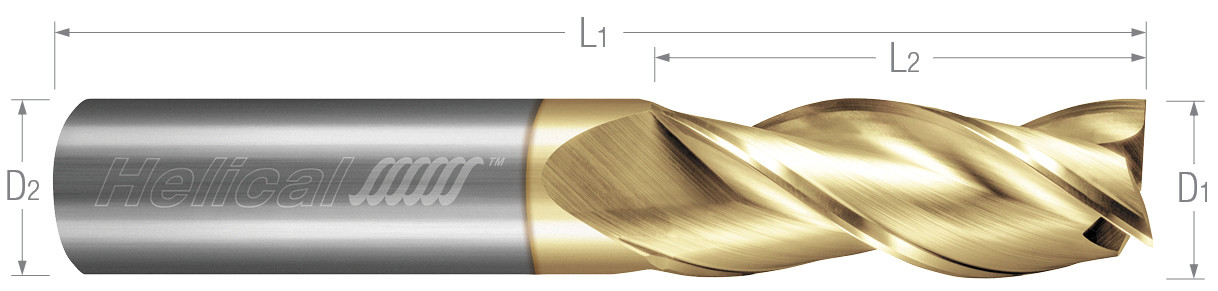 3 Flute, Square-35° Helix, Metric