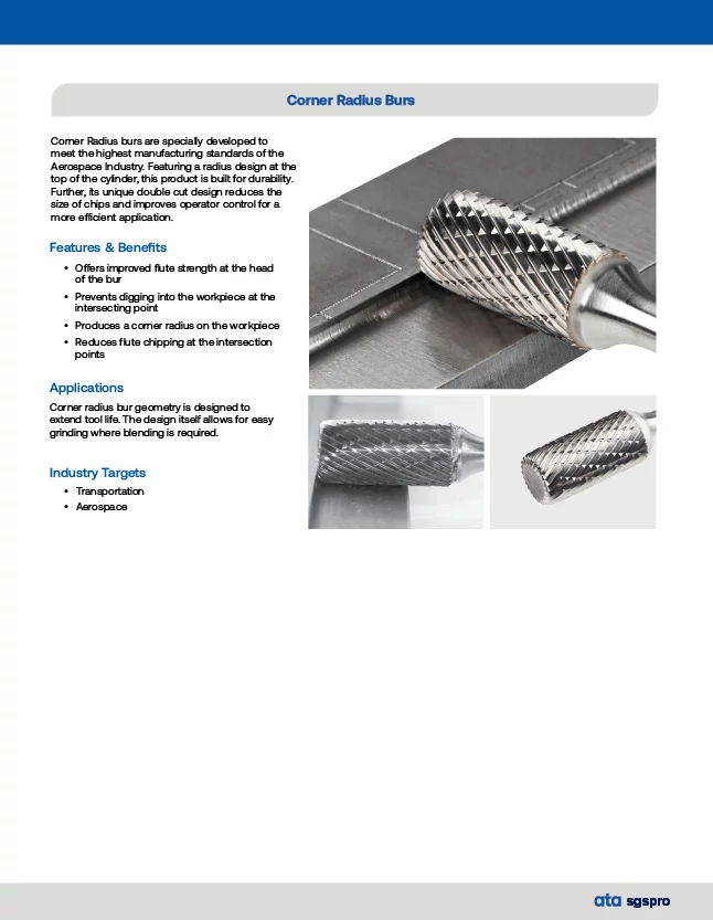 Corner Radius Burs