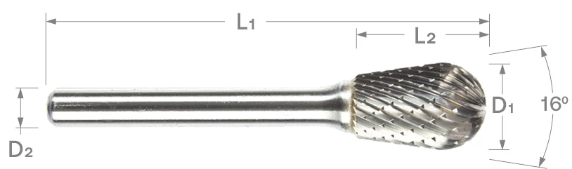 Combination Burs-SC / SD-Ball Nosed Cylinder-Inverted Cone-Double Cut