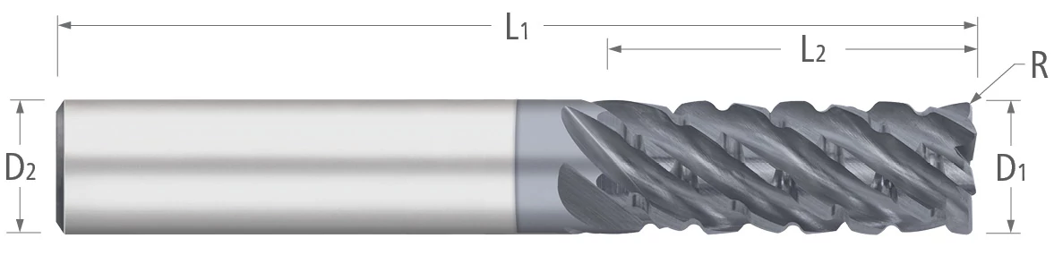 VI-PRO Variable Index End Mills-6 Flute-Corner Radius-Chipbreaker