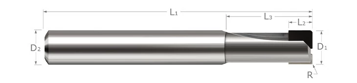 Diamond End Mills for Non-Ferrous Materials-PCD Diamond-Corner Radius