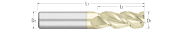 Carbide-For Aluminum-3 Flute-Square-45° Helix-Chipbreaker